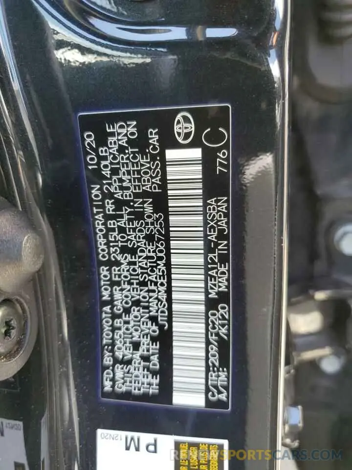 13 Photograph of a damaged car JTDS4MCE5MJ067253 TOYOTA COROLLA 2021