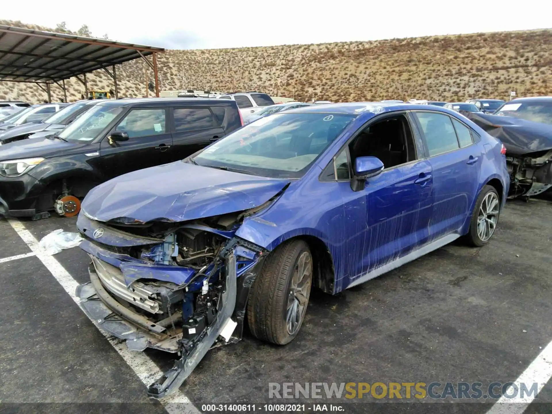 2 Photograph of a damaged car JTDS4MCE6MJ063356 TOYOTA COROLLA 2021