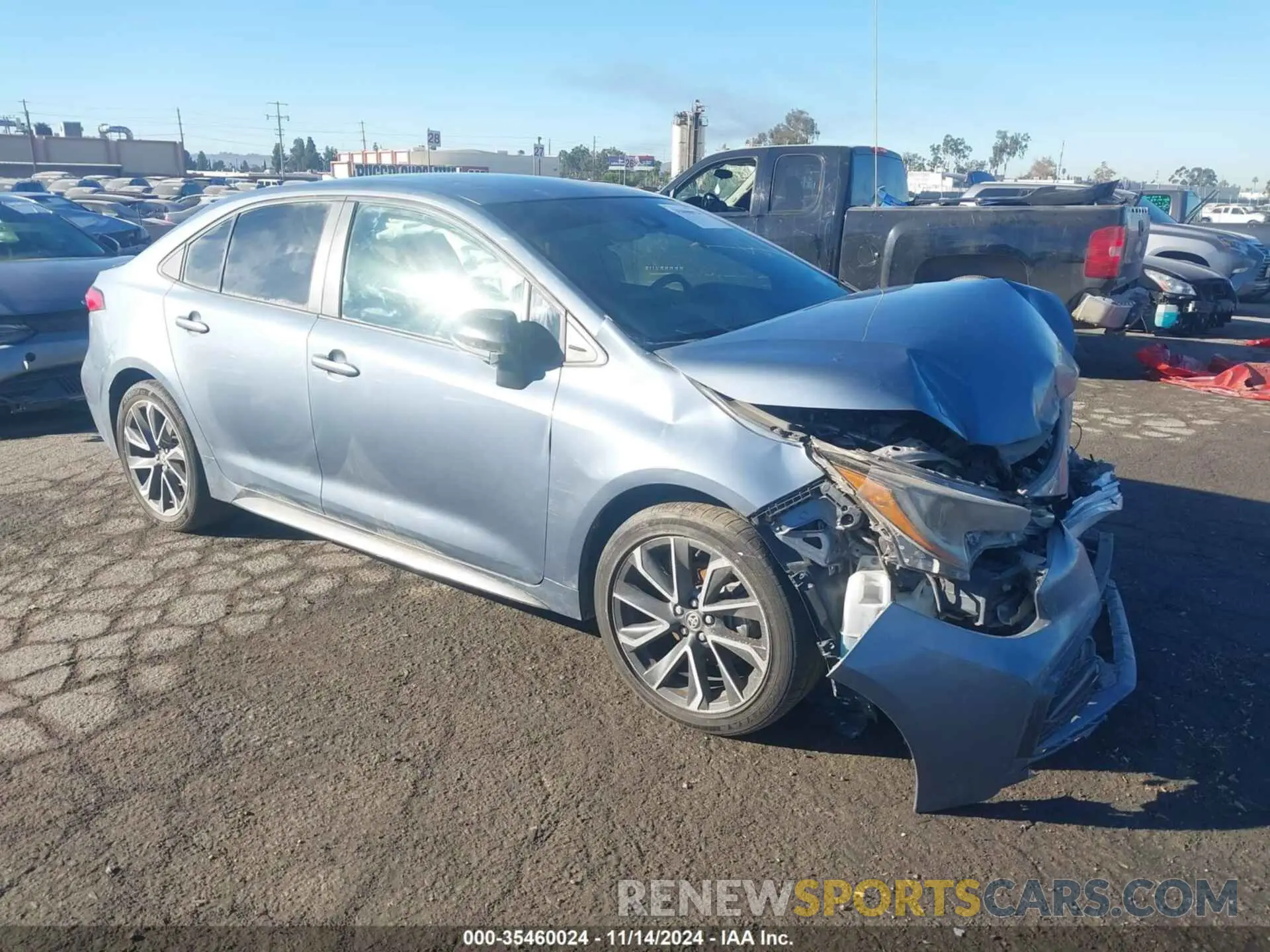 1 Photograph of a damaged car JTDS4MCE8MJ063066 TOYOTA COROLLA 2021