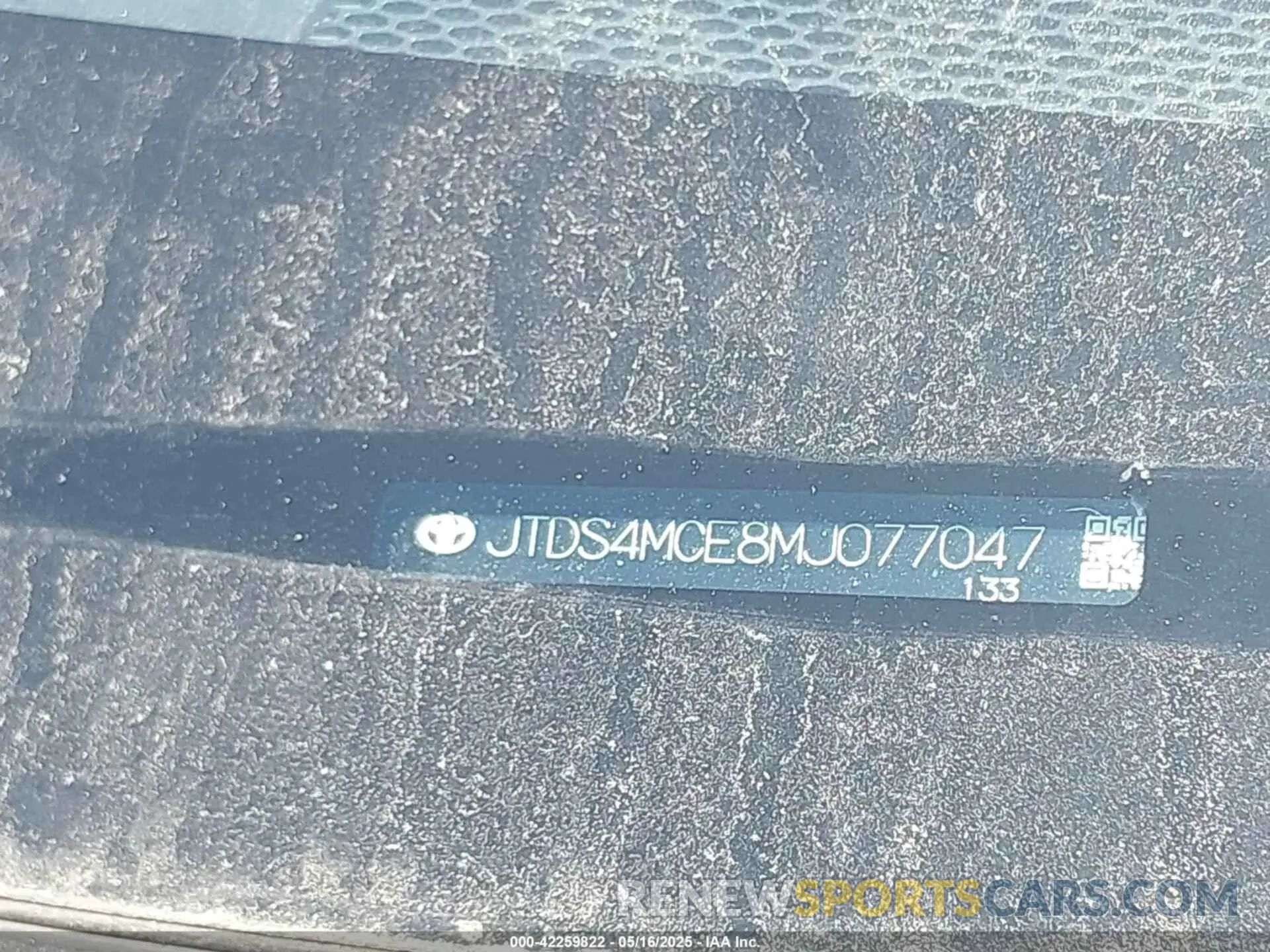 9 Photograph of a damaged car JTDS4MCE8MJ077047 TOYOTA COROLLA 2021
