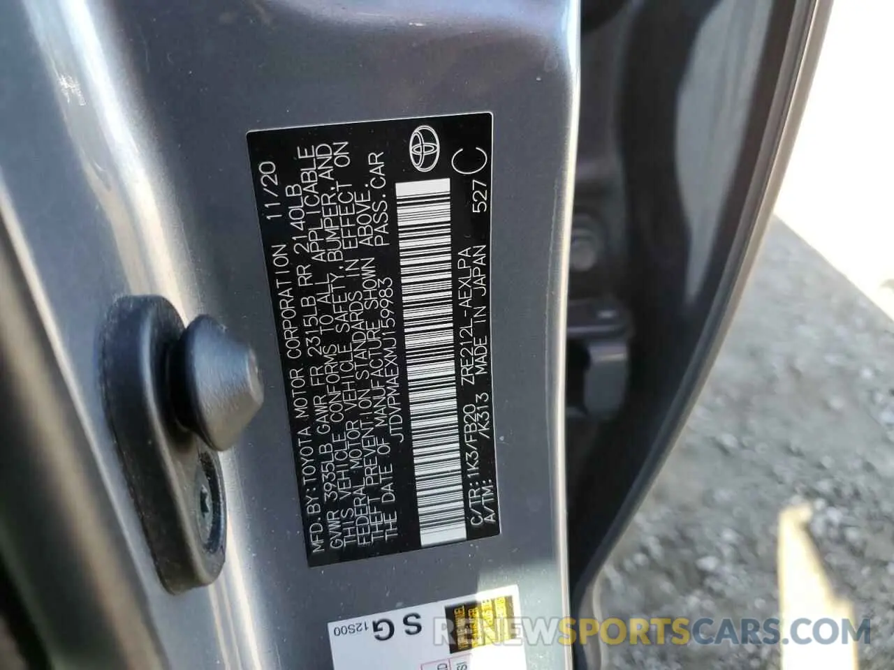12 Photograph of a damaged car JTDVPMAEXMJ159983 TOYOTA COROLLA 2021