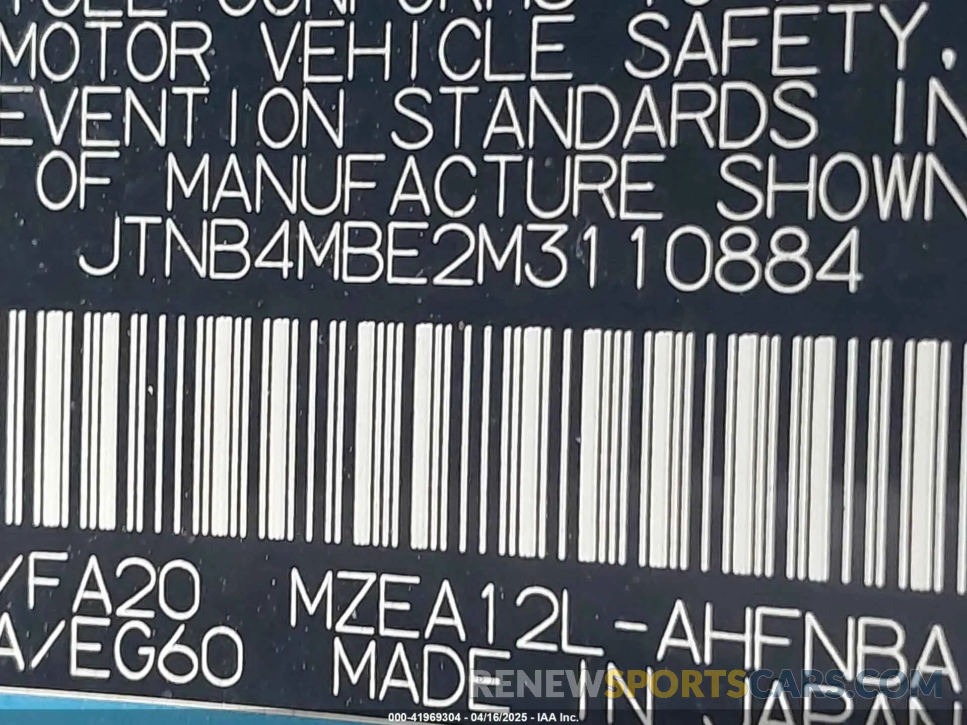 9 Photograph of a damaged car JTNB4MBE2M3110884 TOYOTA COROLLA 2021