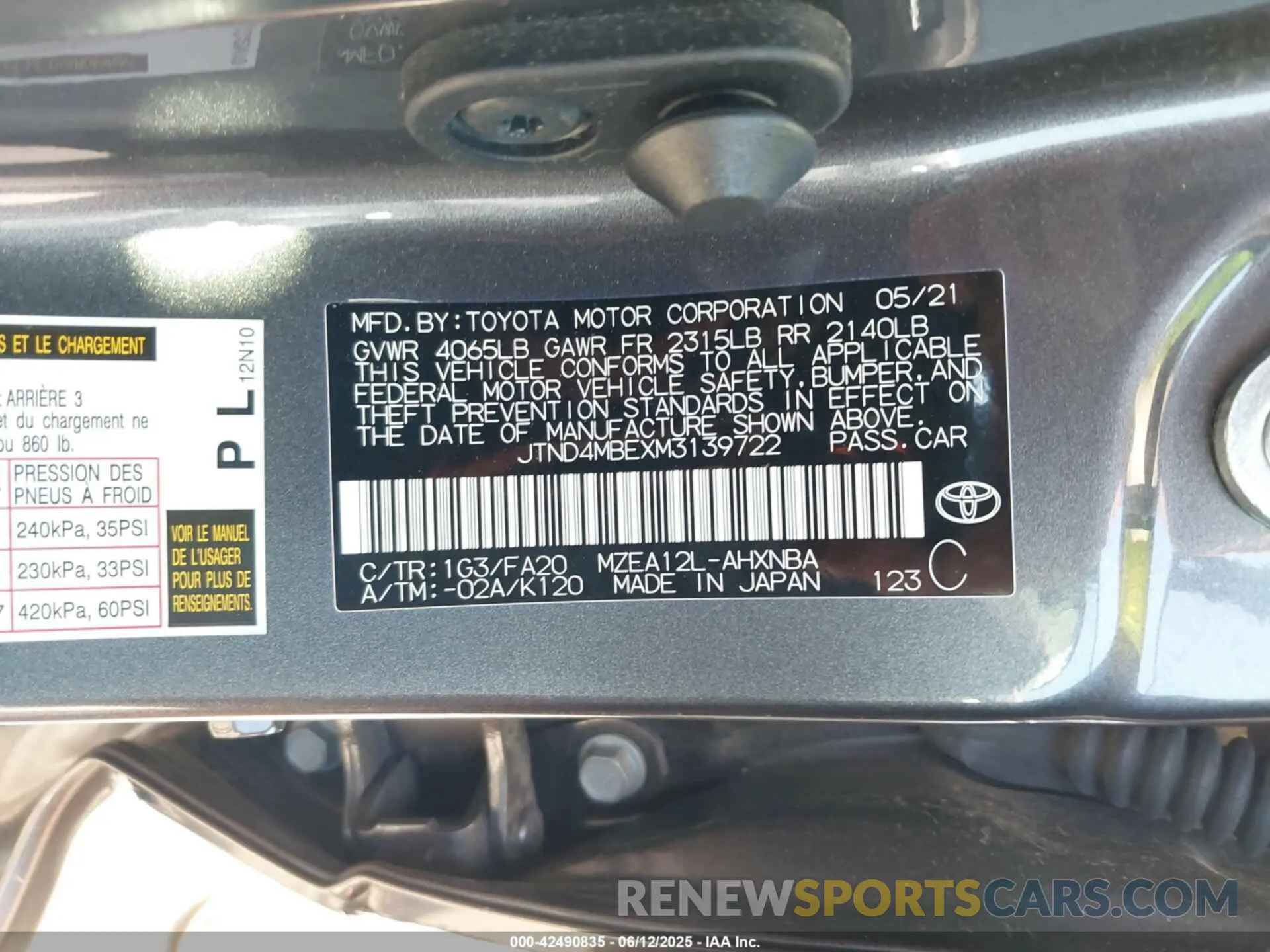 9 Photograph of a damaged car JTND4MBEXM3139722 TOYOTA COROLLA 2021
