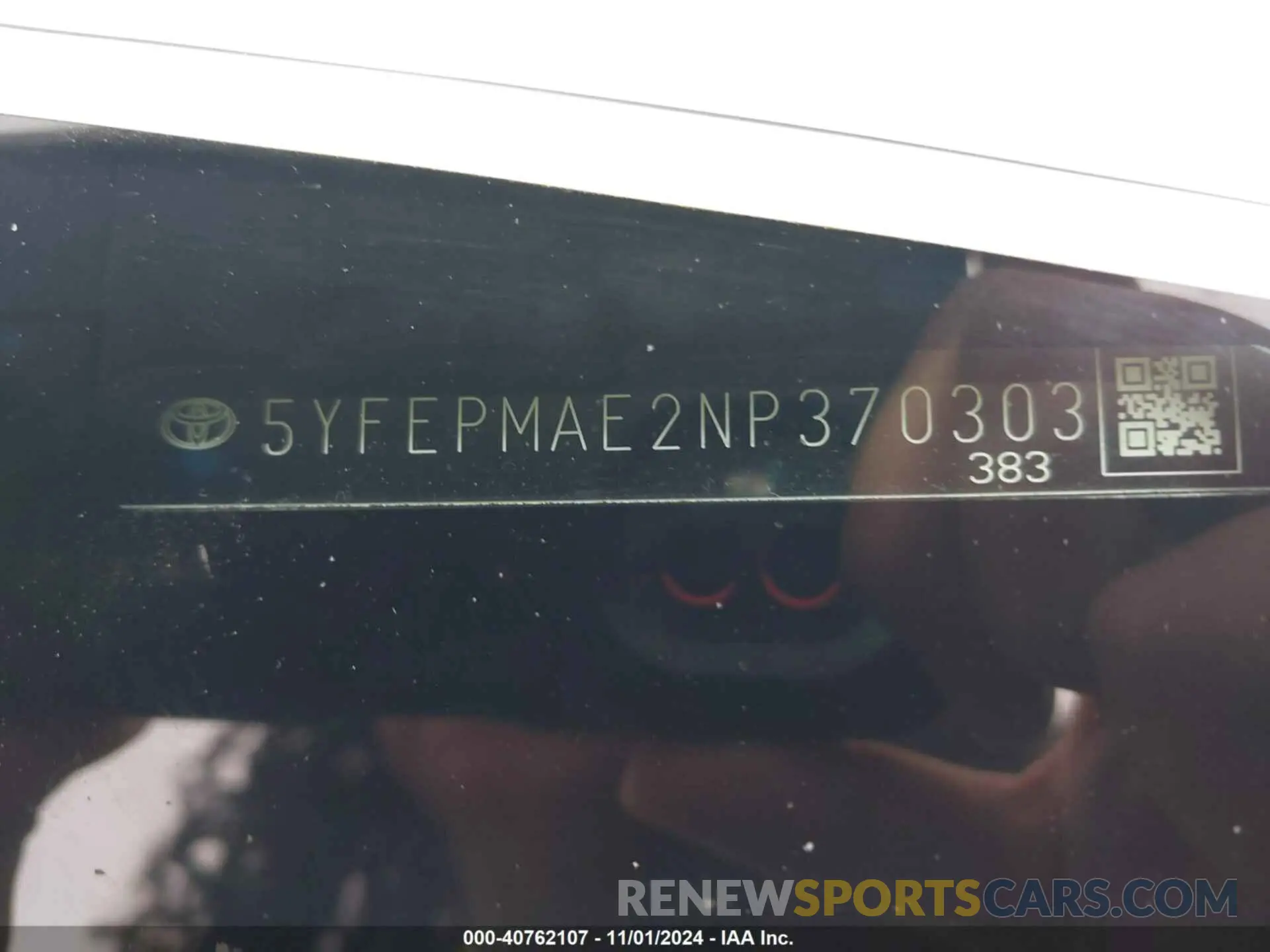 9 Photograph of a damaged car 5YFEPMAE2NP370303 TOYOTA COROLLA 2022