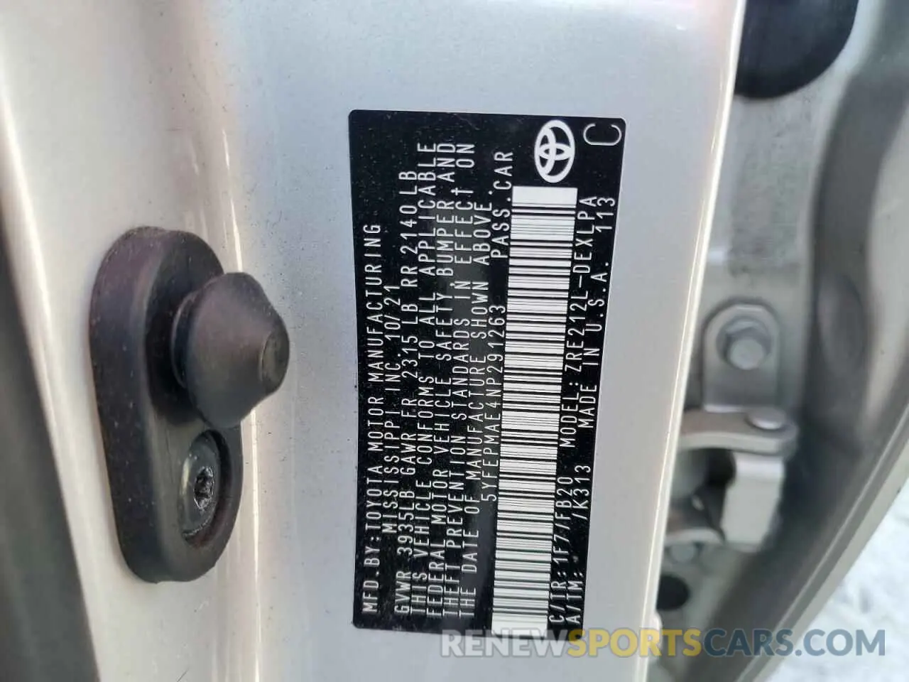 14 Photograph of a damaged car 5YFEPMAE4NP291263 TOYOTA COROLLA 2022