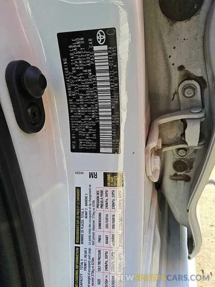 13 Photograph of a damaged car 5YFEPMAE5NP331382 TOYOTA COROLLA 2022