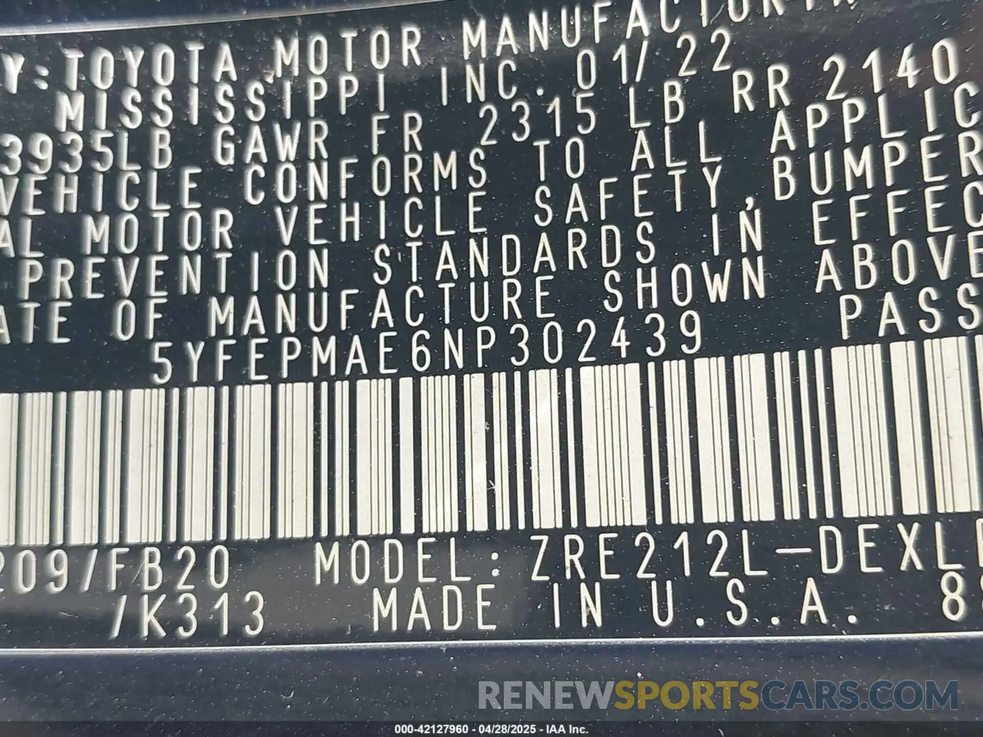 9 Photograph of a damaged car 5YFEPMAE6NP302439 TOYOTA COROLLA 2022