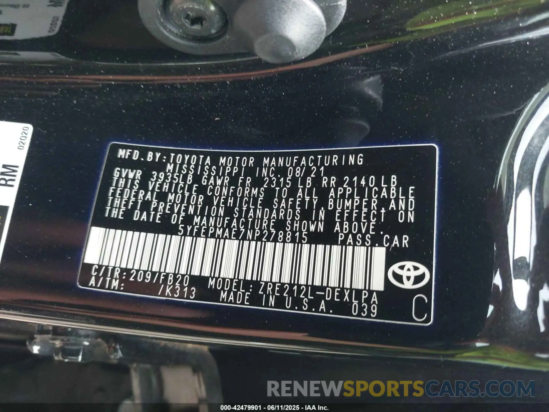 9 Photograph of a damaged car 5YFEPMAE7NP278815 TOYOTA COROLLA 2022