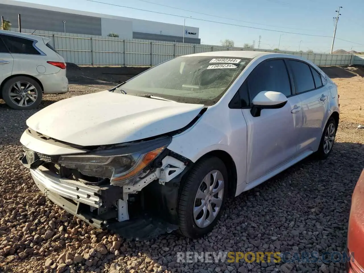1 Photograph of a damaged car 5YFEPMAE7NP296666 TOYOTA COROLLA 2022