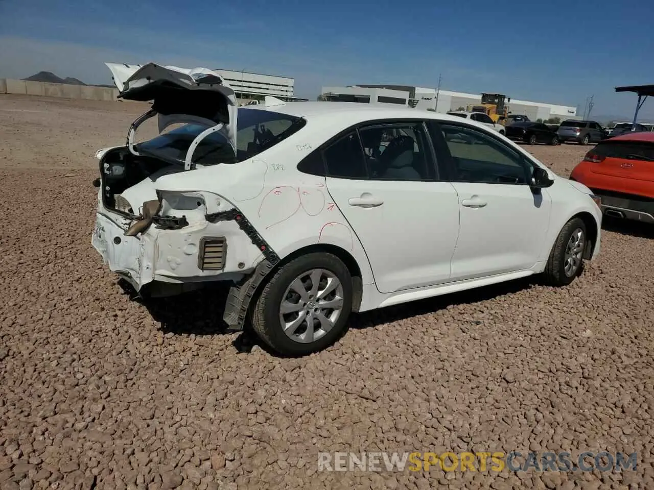 3 Photograph of a damaged car 5YFEPMAE8NP367406 TOYOTA COROLLA 2022