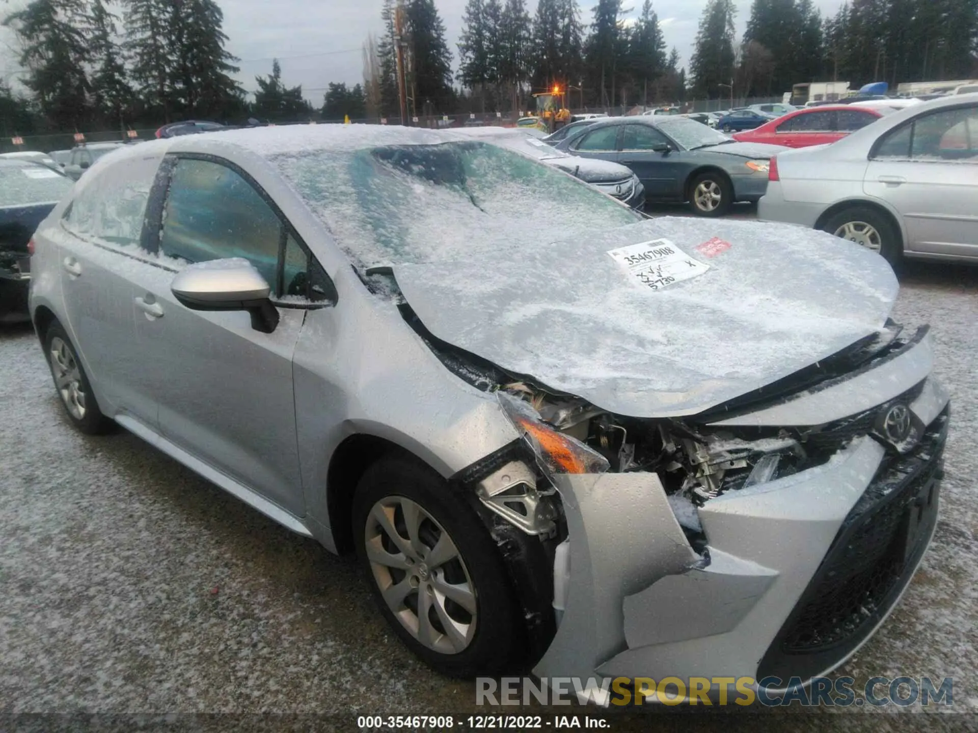 1 Photograph of a damaged car 5YFEPMAE9NP356995 TOYOTA COROLLA 2022