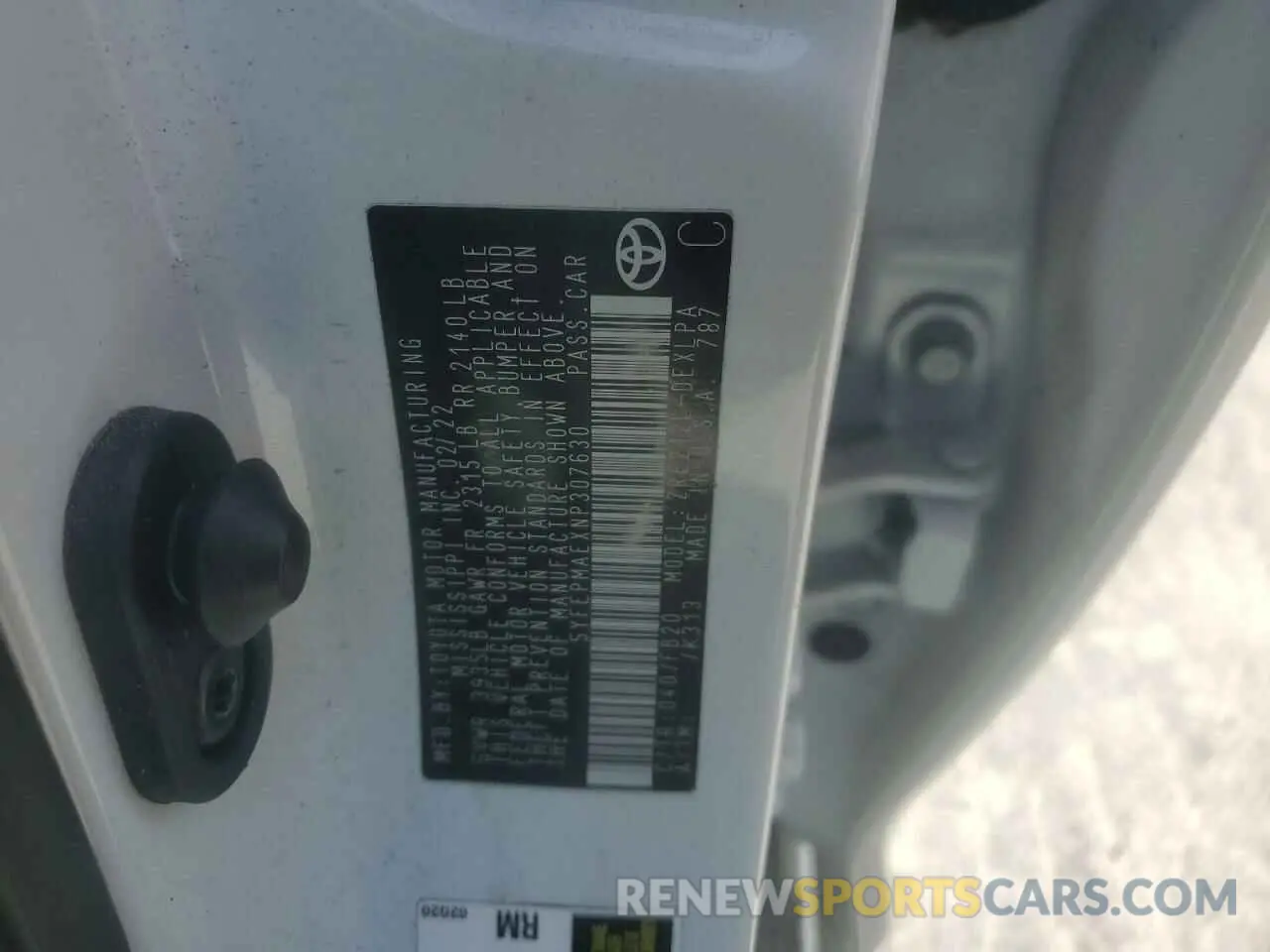 13 Photograph of a damaged car 5YFEPMAEXNP307630 TOYOTA COROLLA 2022