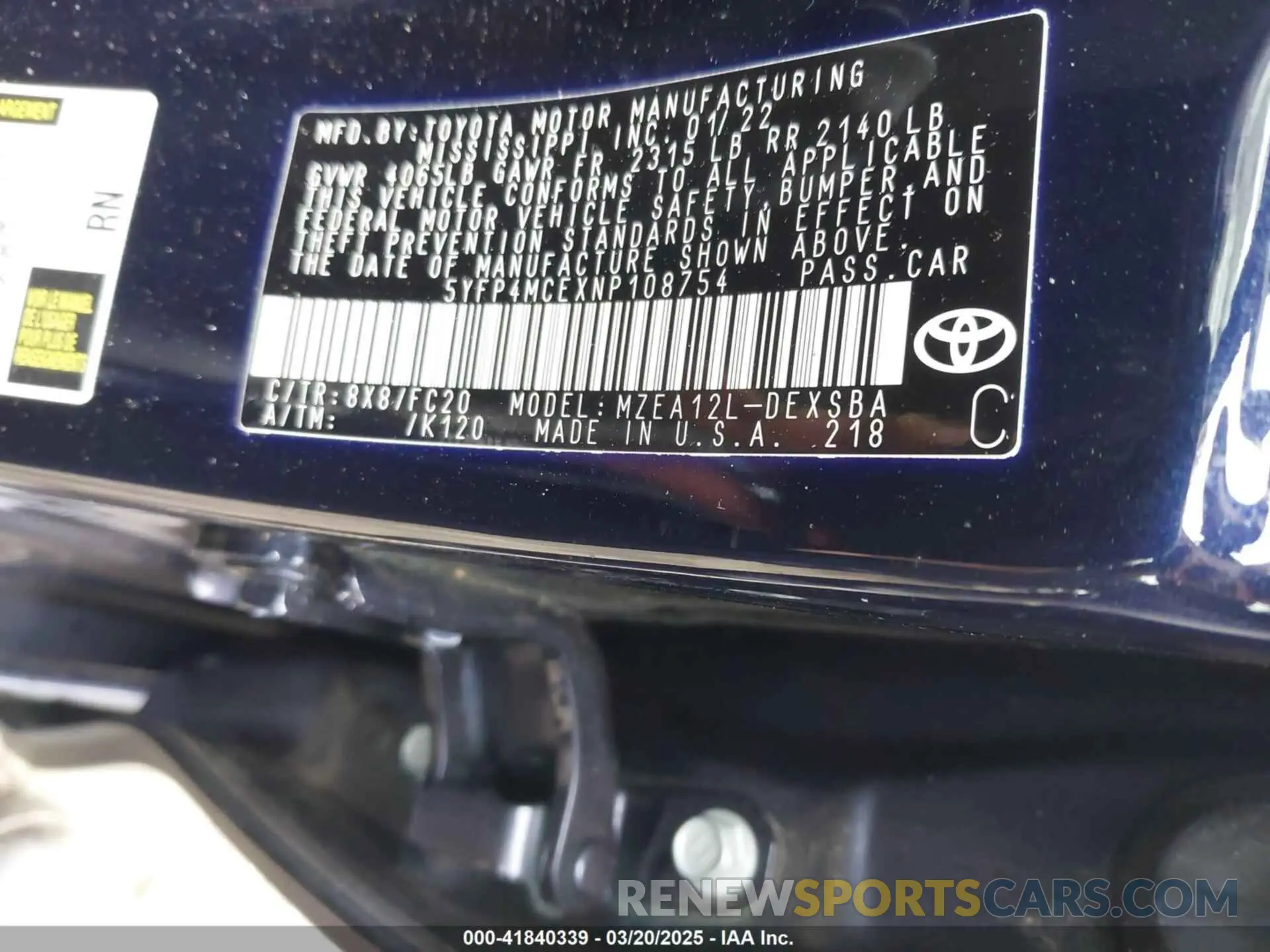9 Photograph of a damaged car 5YFP4MCEXNP108754 TOYOTA COROLLA 2022