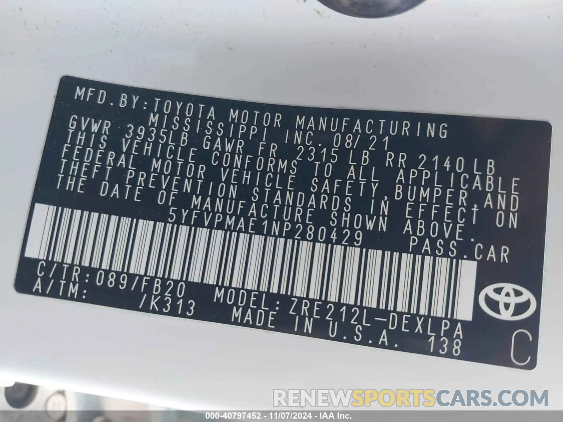 9 Photograph of a damaged car 5YFVPMAE1NP280429 TOYOTA COROLLA 2022