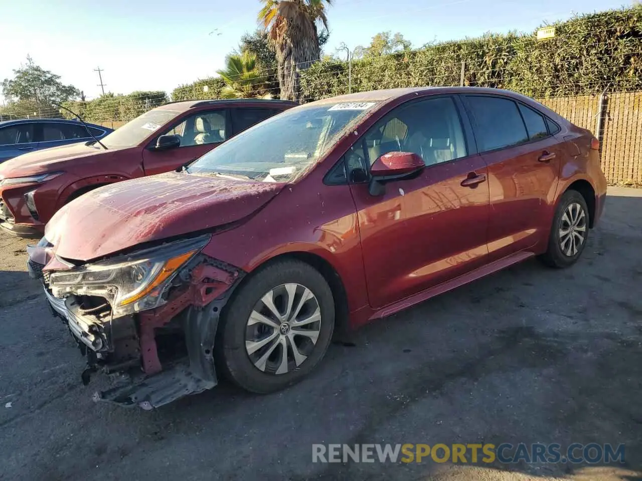 1 Photograph of a damaged car JTDEAMDE8NJ048363 TOYOTA COROLLA 2022