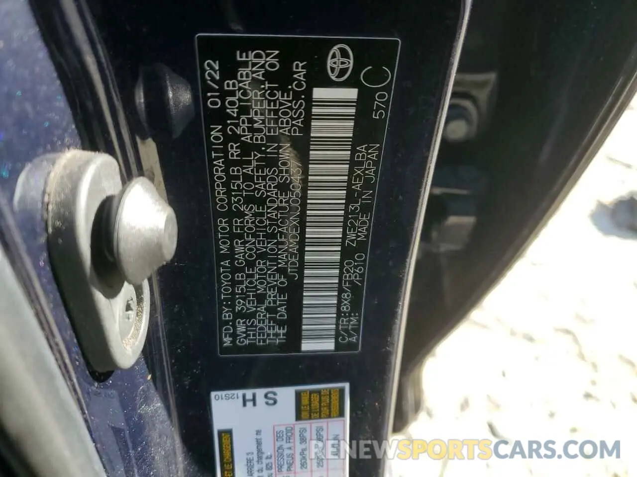 14 Photograph of a damaged car JTDEAMDEXNJ050437 TOYOTA COROLLA 2022