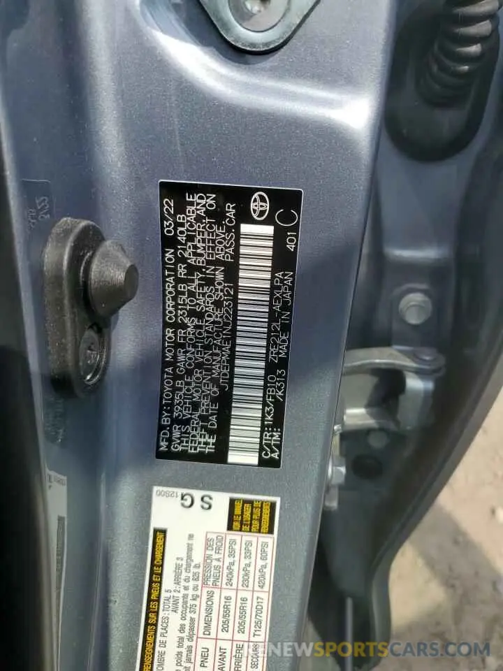 13 Photograph of a damaged car JTDEPMAE1NJ223121 TOYOTA COROLLA 2022