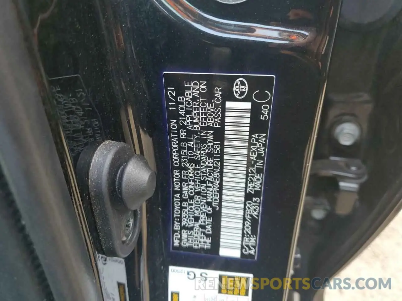 13 Photograph of a damaged car JTDEPMAE8NJ211581 TOYOTA COROLLA 2022