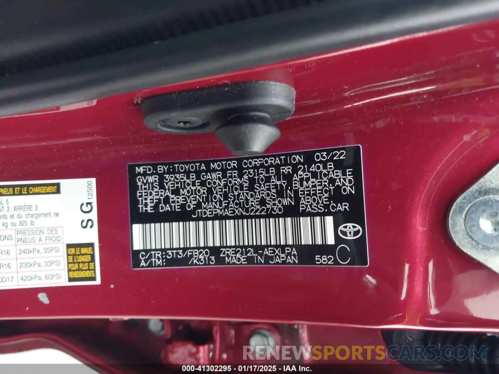 9 Photograph of a damaged car JTDEPMAEXNJ222730 TOYOTA COROLLA 2022