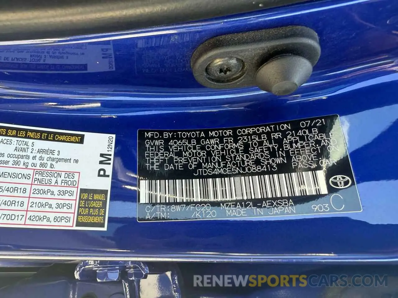 10 Photograph of a damaged car JTDP4MCE7NJ086989 TOYOTA COROLLA 2022