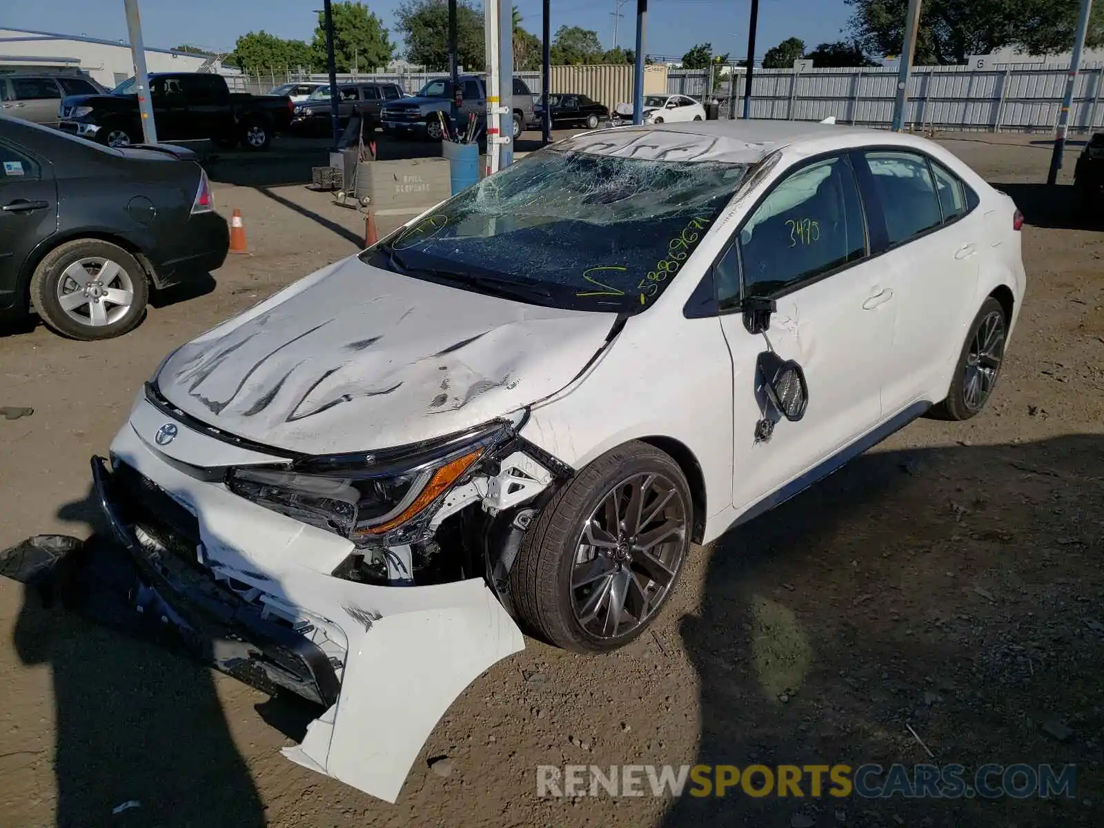 2 Photograph of a damaged car JTDS4MCE0NJ083331 TOYOTA COROLLA 2022