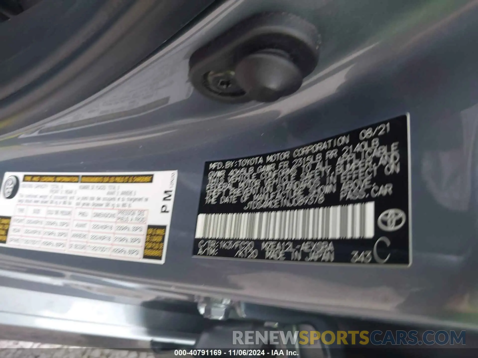 9 Photograph of a damaged car JTDS4MCE1NJ089378 TOYOTA COROLLA 2022