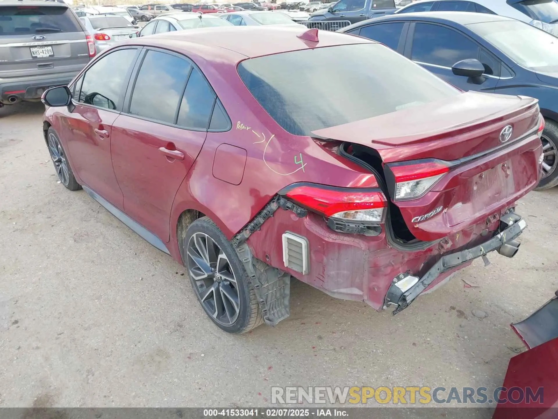 3 Photograph of a damaged car JTDS4MCE2NJ098574 TOYOTA COROLLA 2022