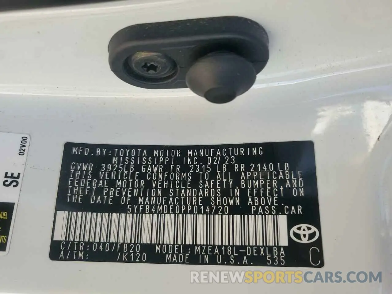 12 Photograph of a damaged car 5YFB4MDE0PP014720 TOYOTA COROLLA 2023