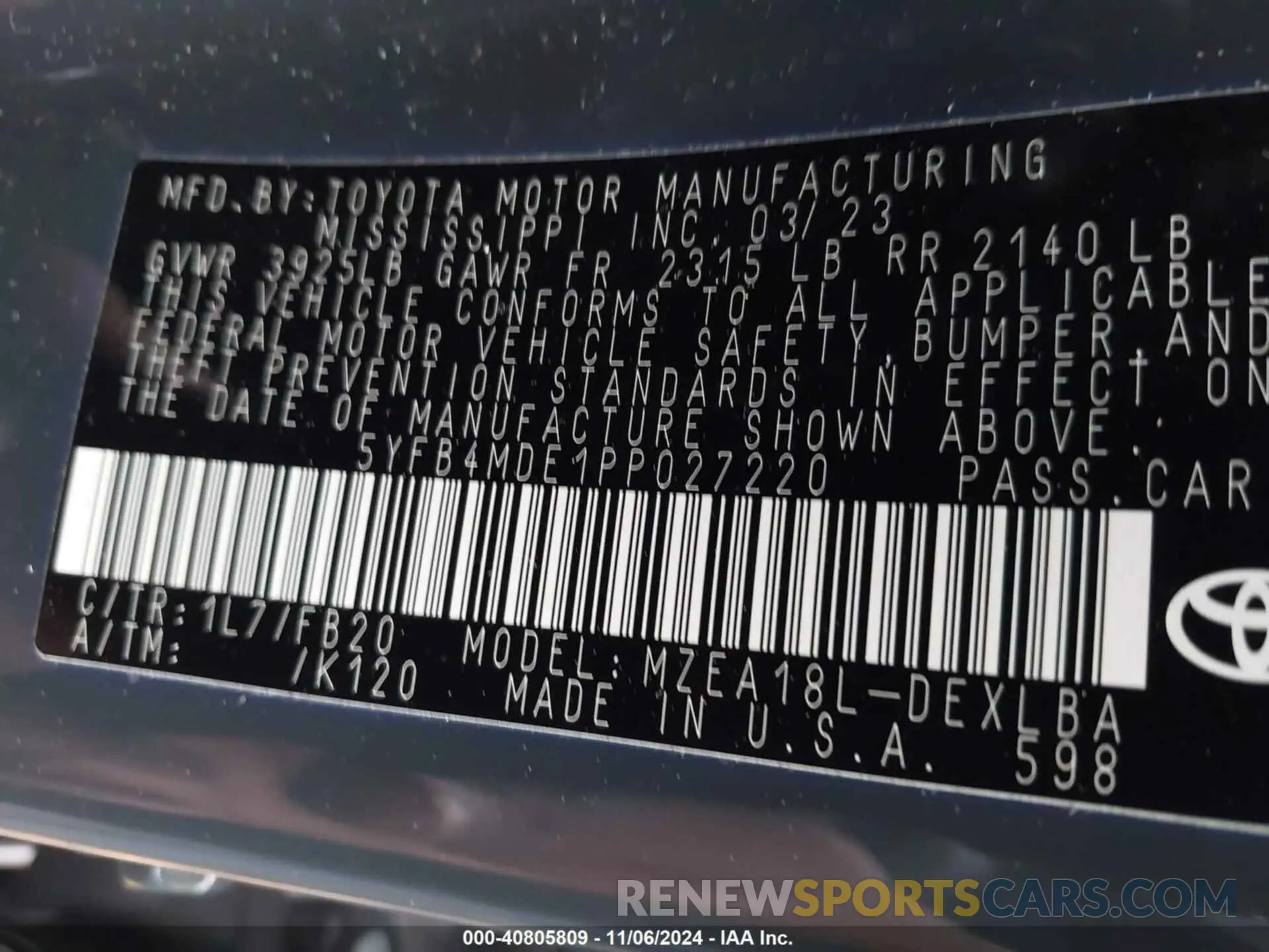 9 Photograph of a damaged car 5YFB4MDE1PP027220 TOYOTA COROLLA 2023