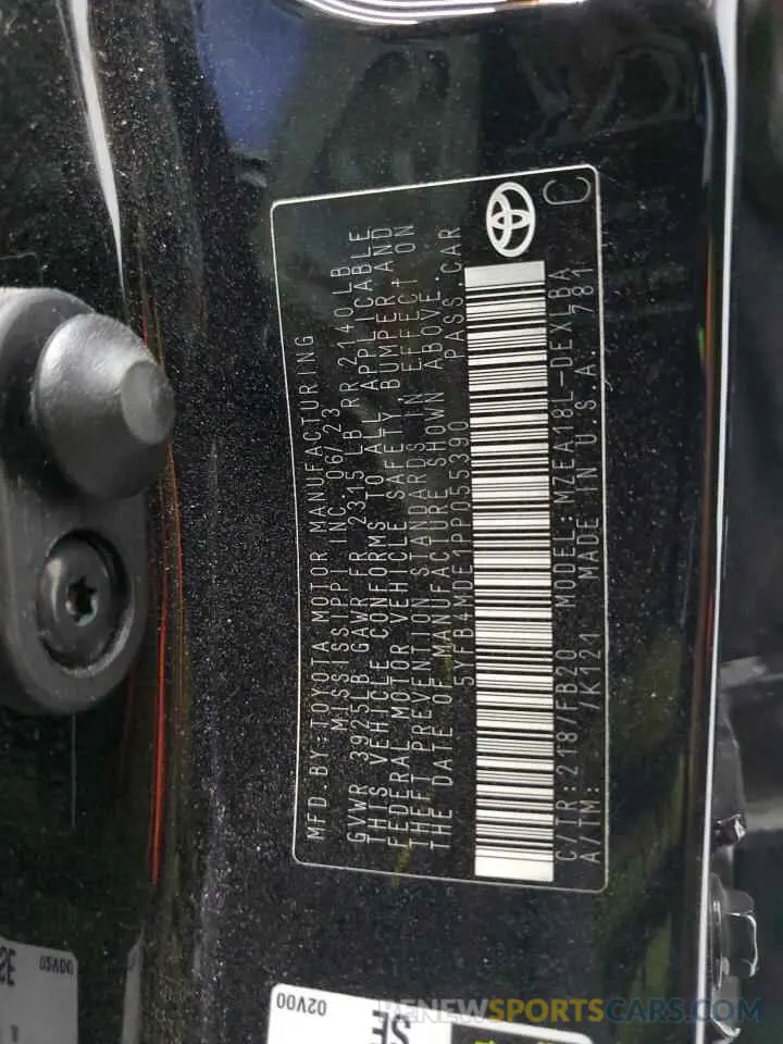 13 Photograph of a damaged car 5YFB4MDE1PP055390 TOYOTA COROLLA 2023