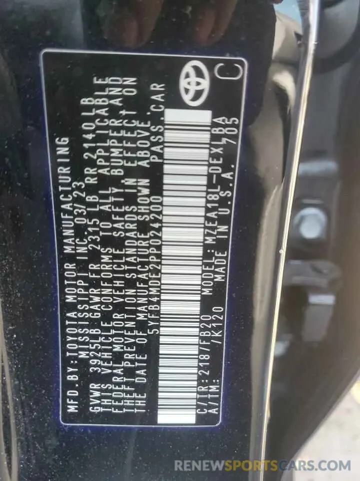 13 Photograph of a damaged car 5YFB4MDE2PP024200 TOYOTA COROLLA 2023