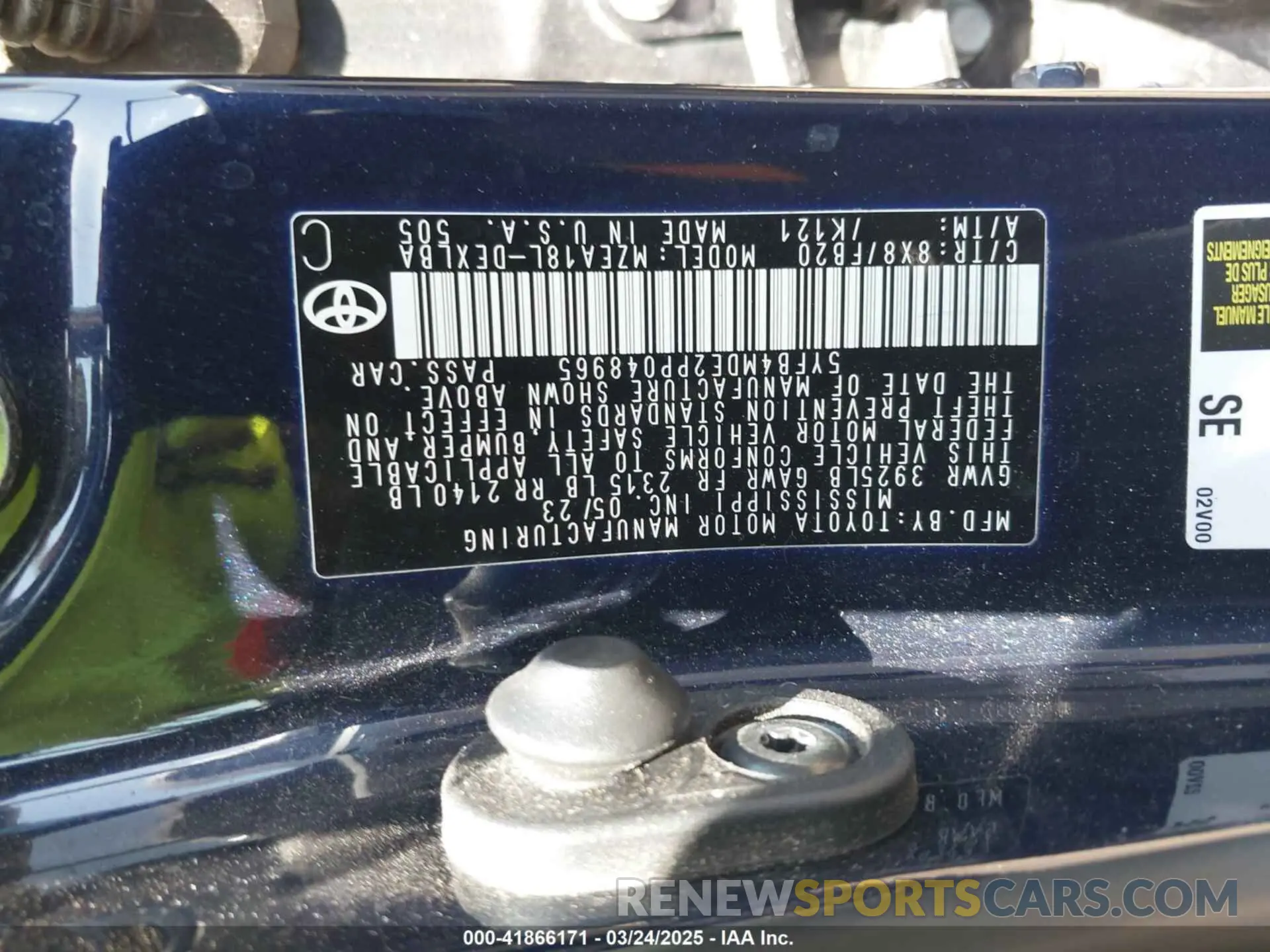 9 Photograph of a damaged car 5YFB4MDE2PP048965 TOYOTA COROLLA 2023
