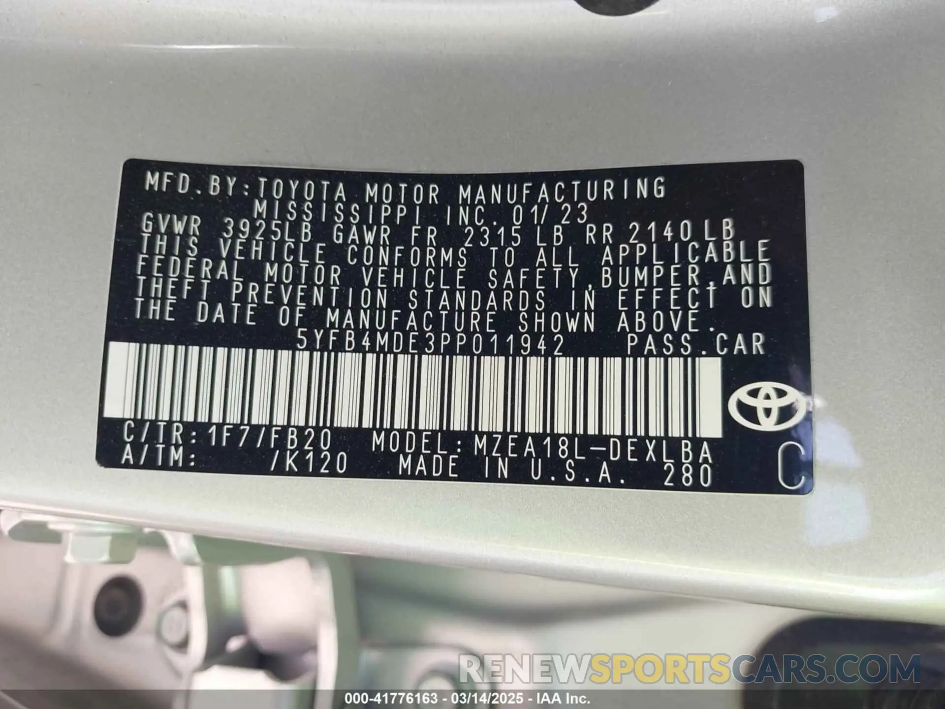 9 Photograph of a damaged car 5YFB4MDE3PP011942 TOYOTA COROLLA 2023