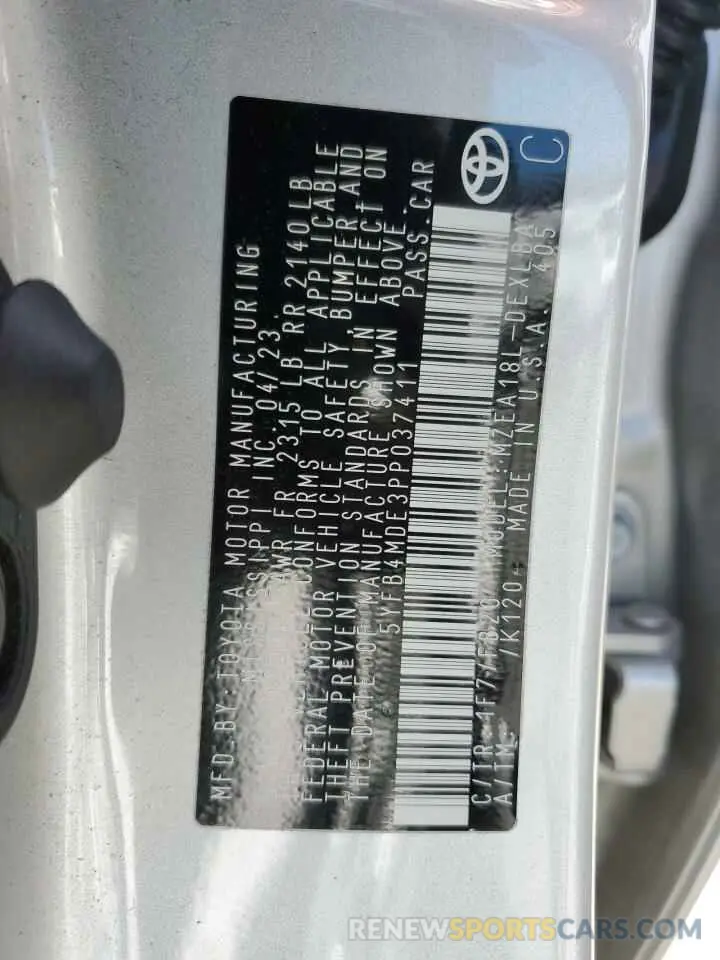 13 Photograph of a damaged car 5YFB4MDE3PP037411 TOYOTA COROLLA 2023