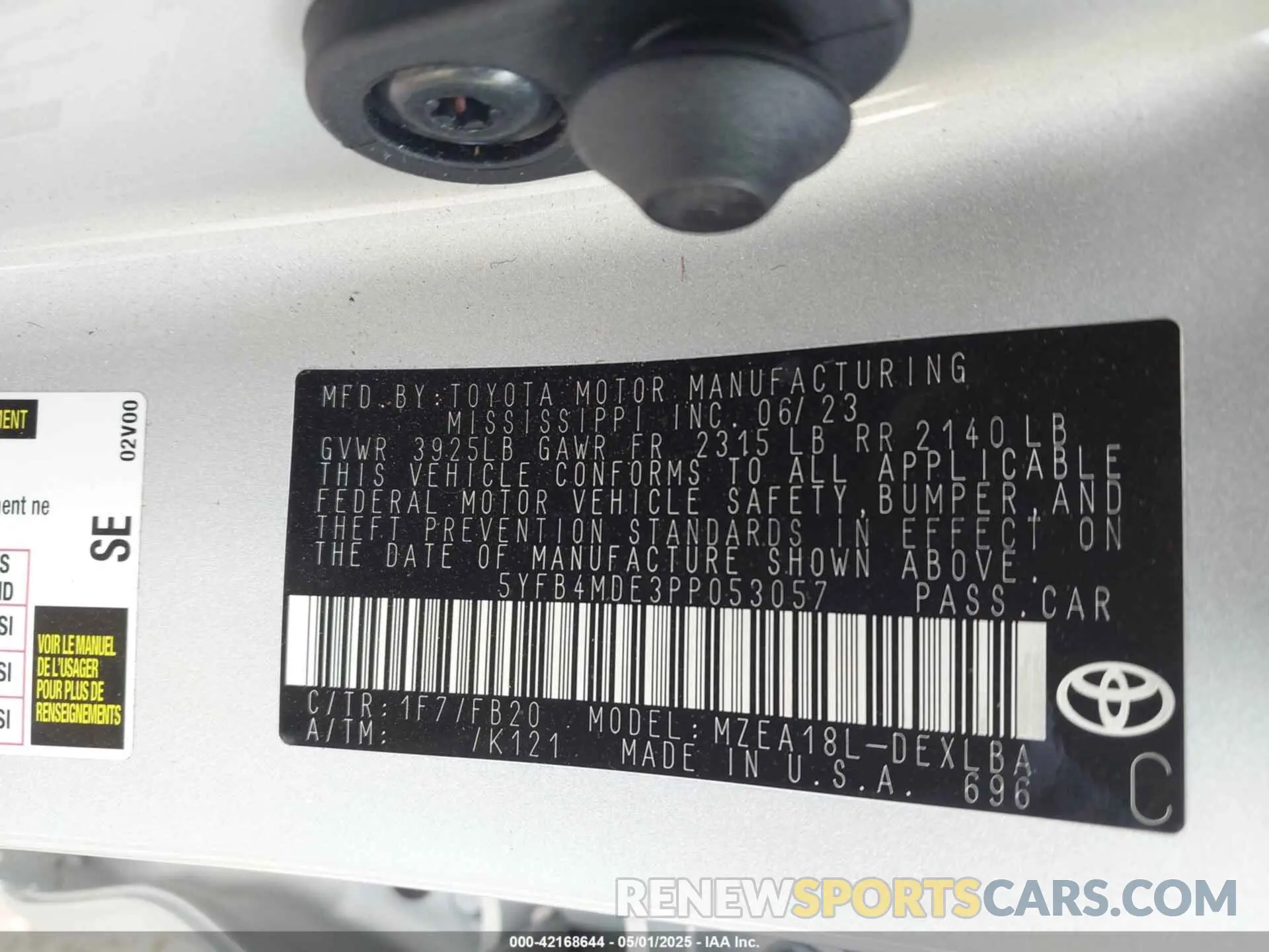 9 Photograph of a damaged car 5YFB4MDE3PP053057 TOYOTA COROLLA 2023