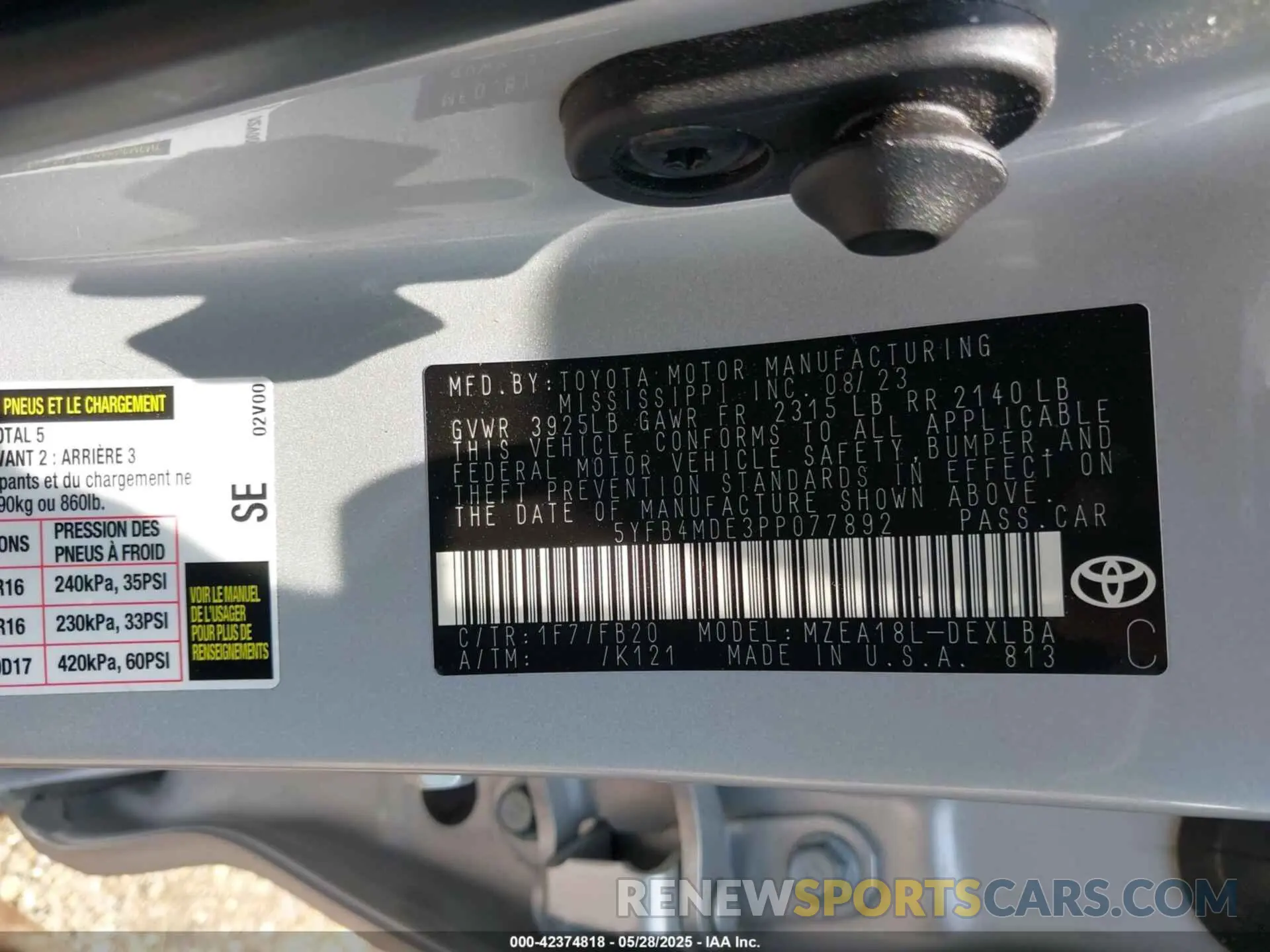 9 Photograph of a damaged car 5YFB4MDE3PP077892 TOYOTA COROLLA 2023