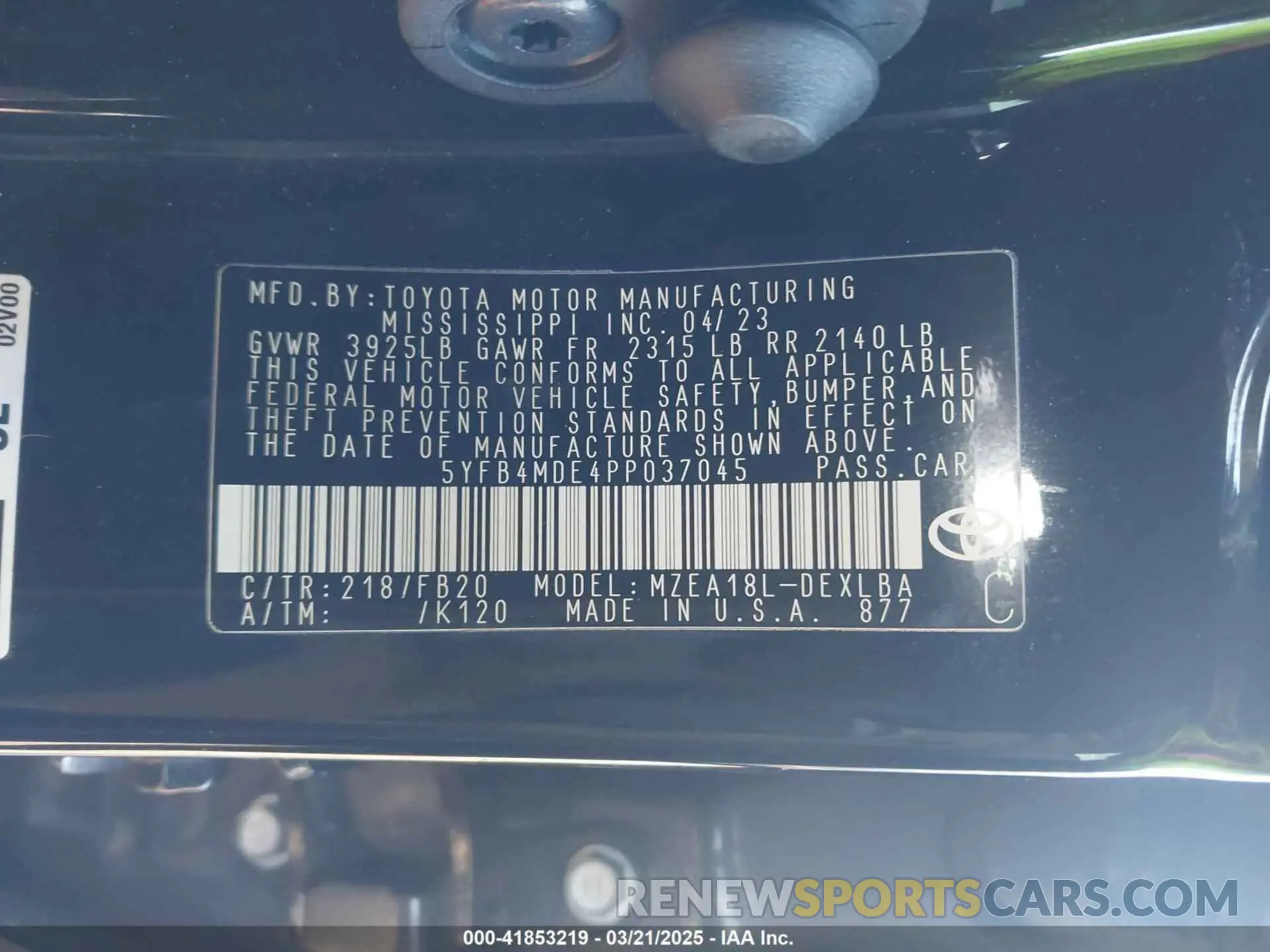 9 Photograph of a damaged car 5YFB4MDE4PP037045 TOYOTA COROLLA 2023