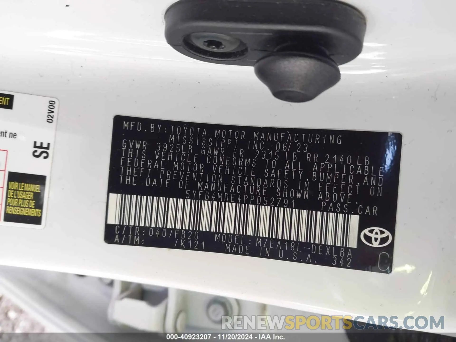 9 Photograph of a damaged car 5YFB4MDE4PP052791 TOYOTA COROLLA 2023