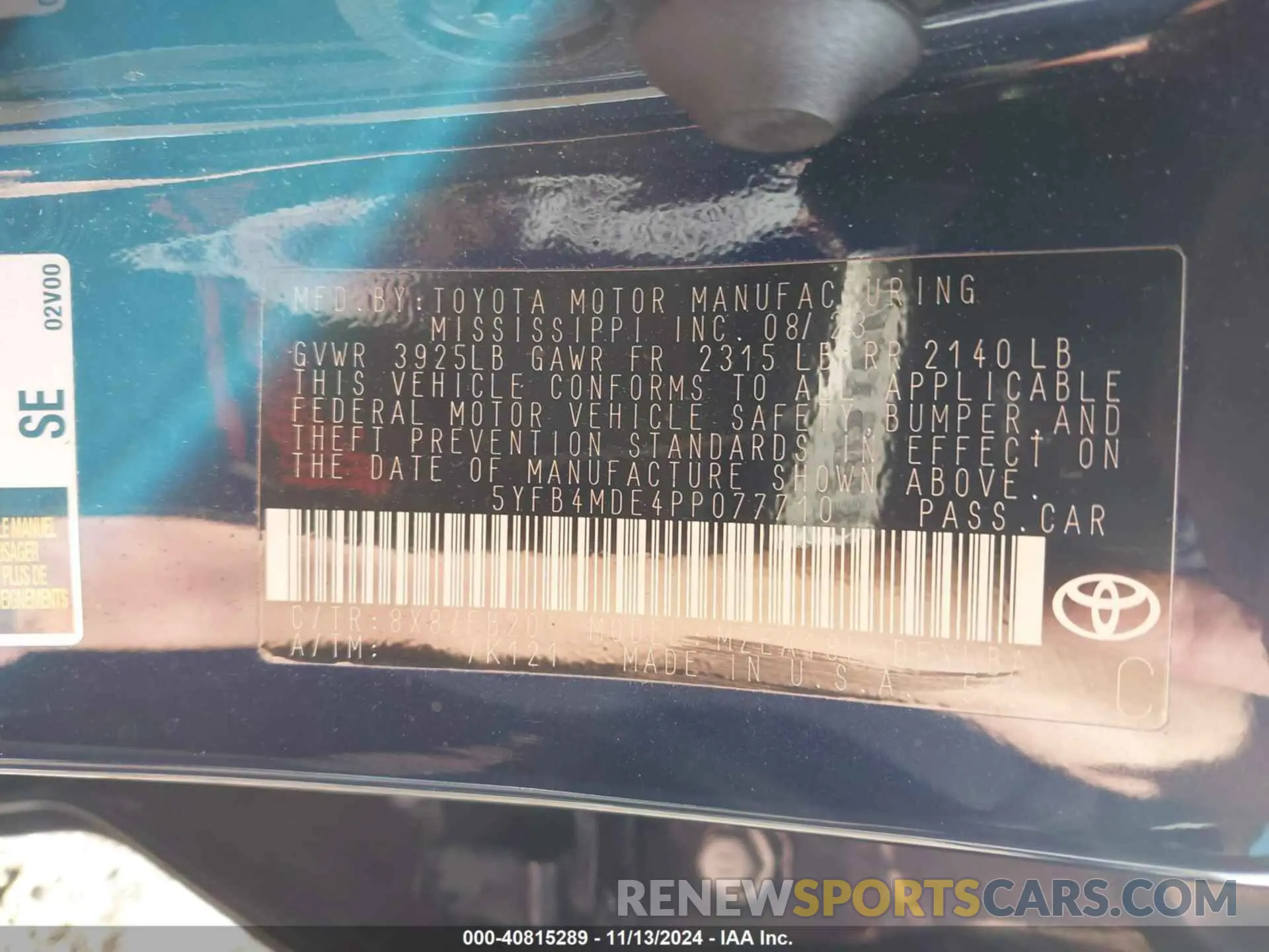 9 Photograph of a damaged car 5YFB4MDE4PP077710 TOYOTA COROLLA 2023
