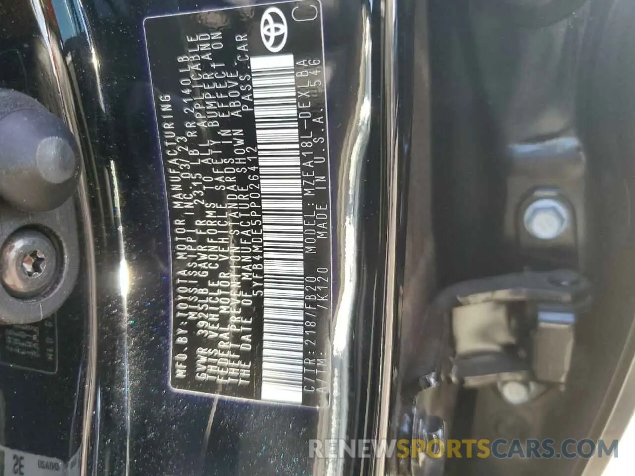 12 Photograph of a damaged car 5YFB4MDE5PP026412 TOYOTA COROLLA 2023