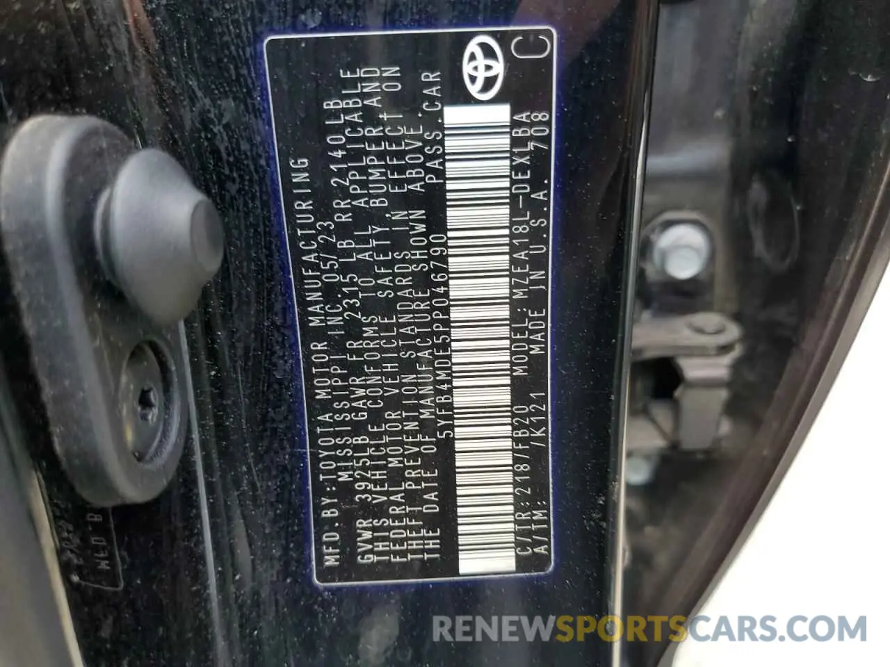 12 Photograph of a damaged car 5YFB4MDE5PP046790 TOYOTA COROLLA 2023