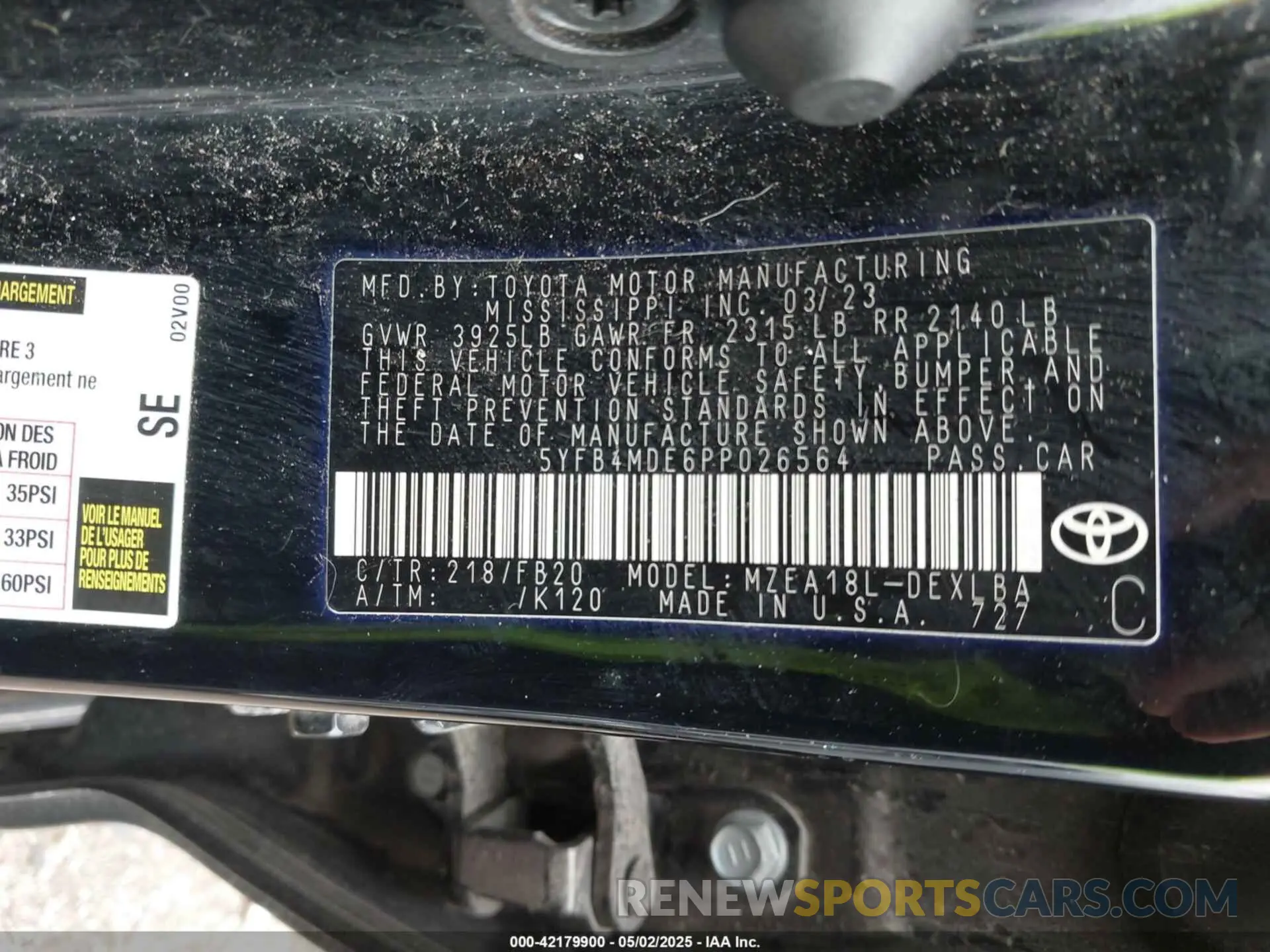9 Photograph of a damaged car 5YFB4MDE6PP026564 TOYOTA COROLLA 2023