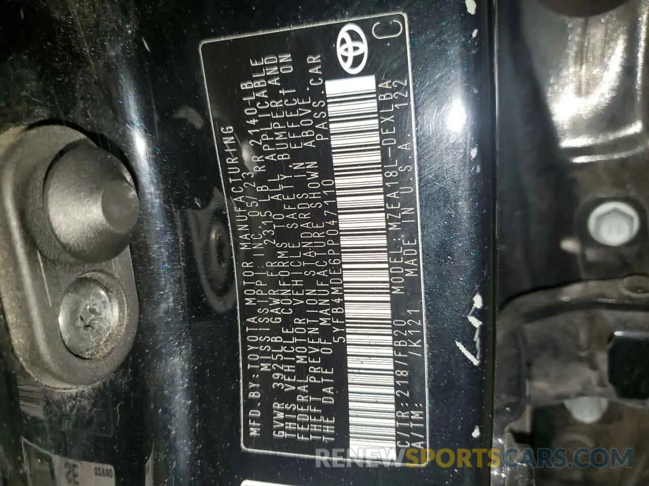12 Photograph of a damaged car 5YFB4MDE6PP047110 TOYOTA COROLLA 2023