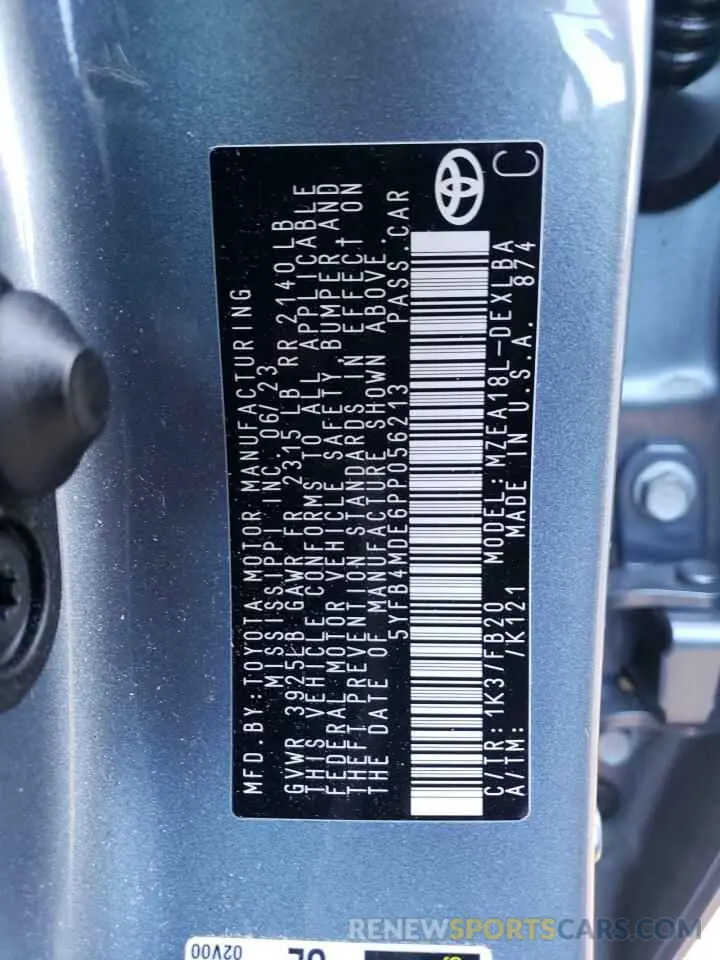 12 Photograph of a damaged car 5YFB4MDE6PP056213 TOYOTA COROLLA 2023
