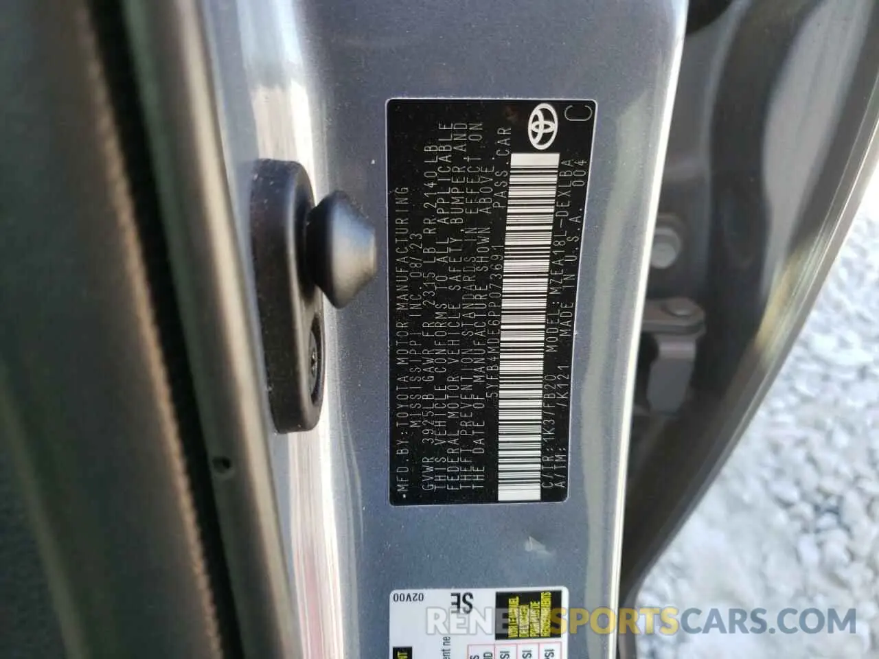 12 Photograph of a damaged car 5YFB4MDE6PP073691 TOYOTA COROLLA 2023