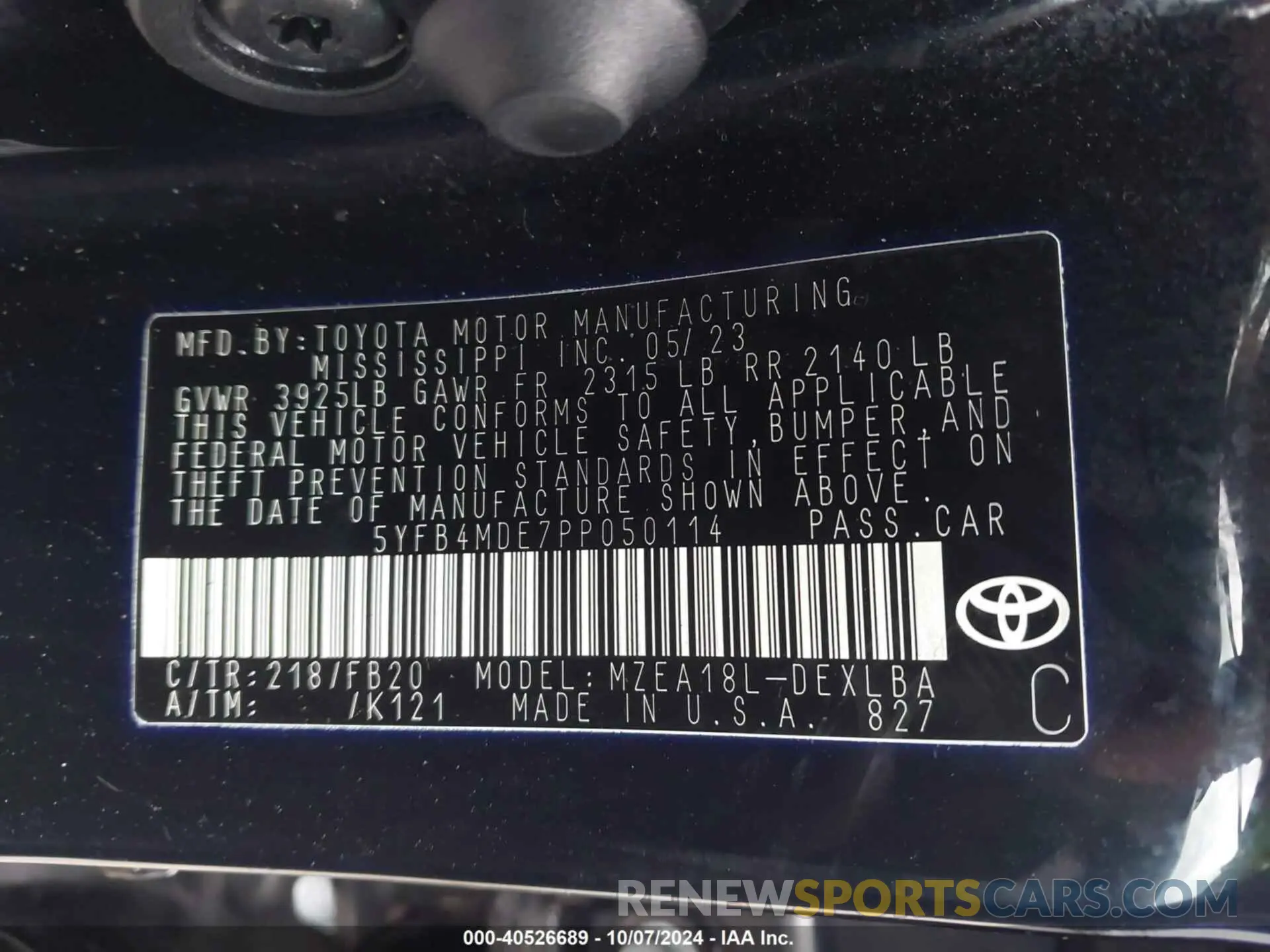 9 Photograph of a damaged car 5YFB4MDE7PP050114 TOYOTA COROLLA 2023