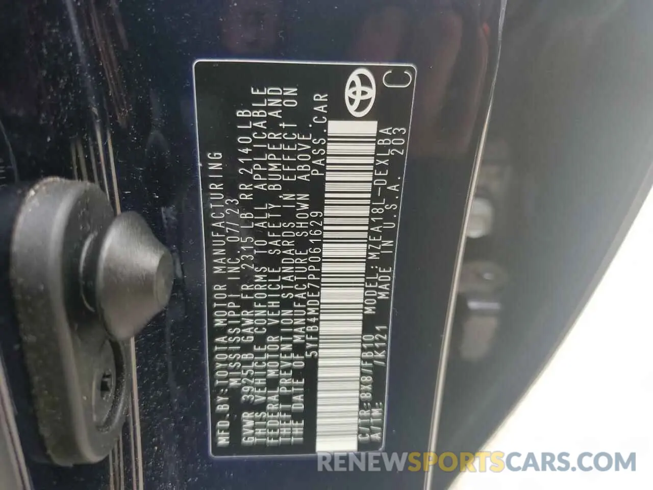 13 Photograph of a damaged car 5YFB4MDE7PP061629 TOYOTA COROLLA 2023