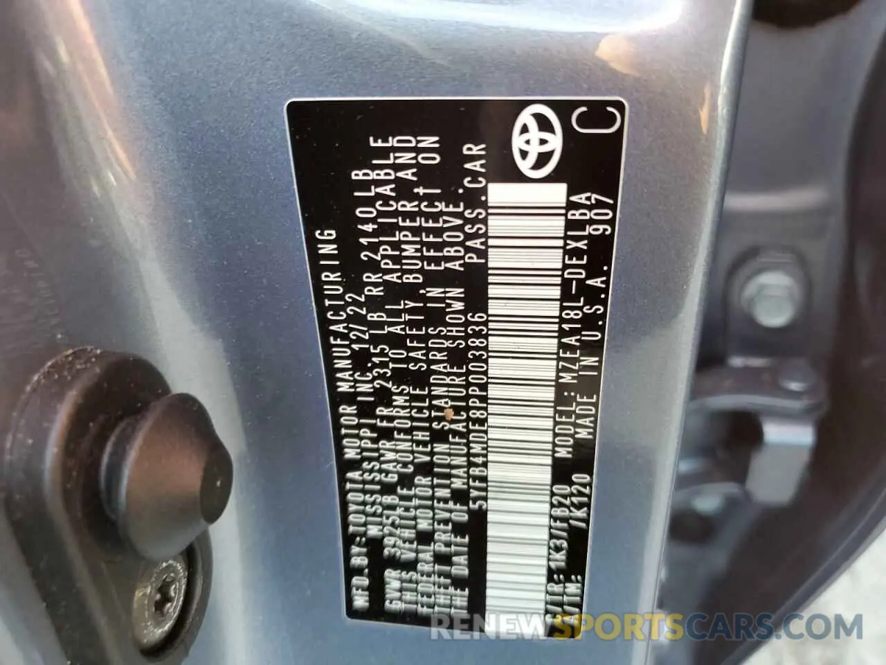 13 Photograph of a damaged car 5YFB4MDE8PP003836 TOYOTA COROLLA 2023