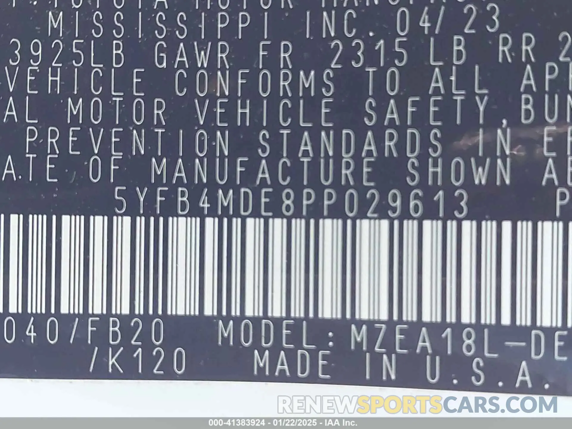 9 Photograph of a damaged car 5YFB4MDE8PP029613 TOYOTA COROLLA 2023