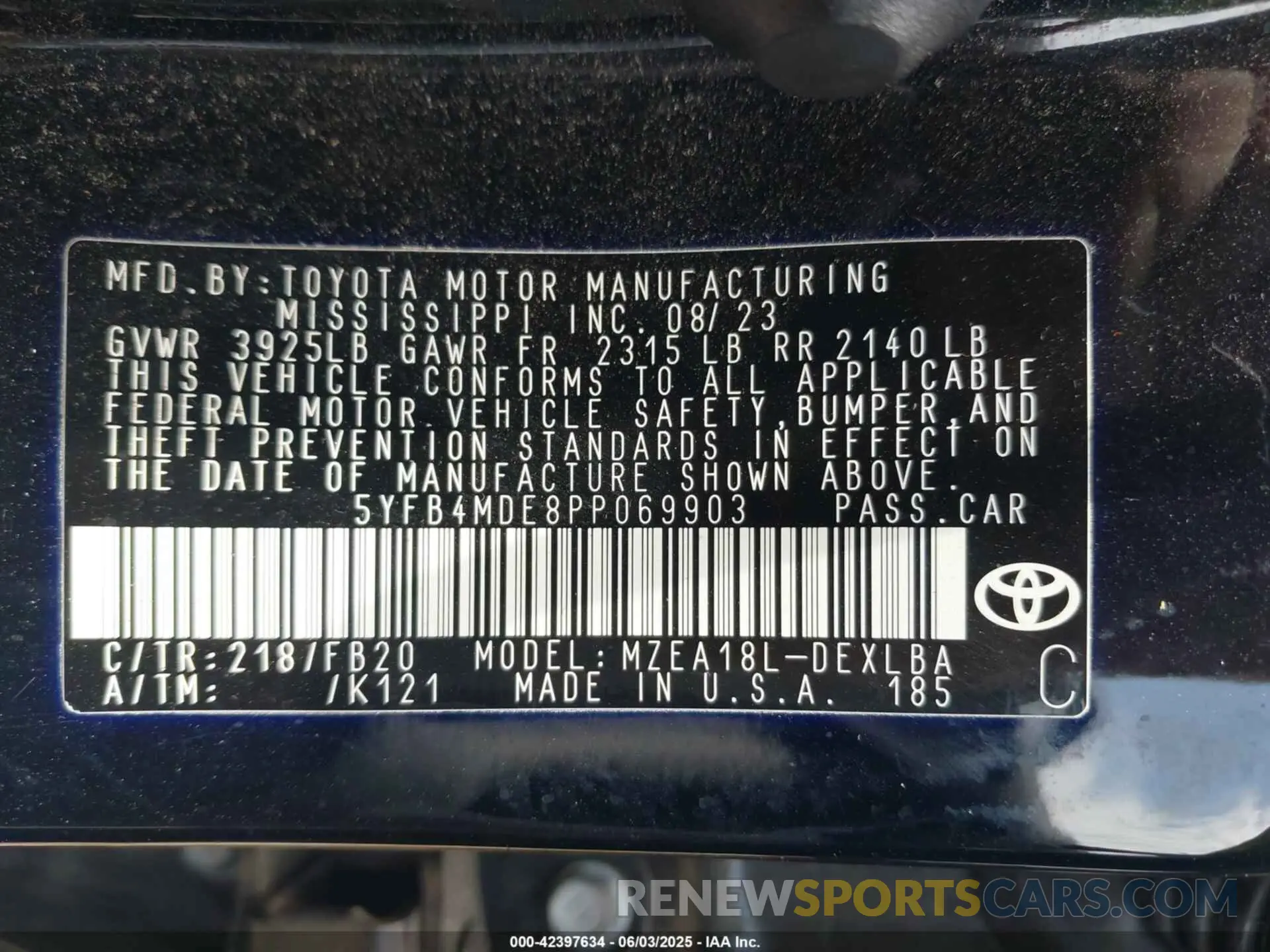 9 Photograph of a damaged car 5YFB4MDE8PP069903 TOYOTA COROLLA 2023